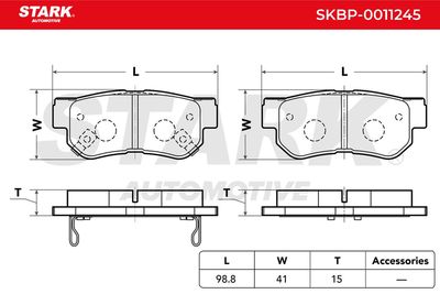 комплект спирачно феродо, дискови спирачки STARK SKBP-0011245