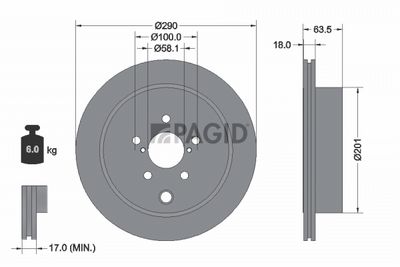 спирачен диск PAGID 55709NC