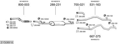 Układ wydechowy BOSAL SYS08918