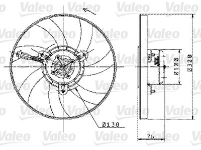 Вентилятор, охлаждение двигателя VALEO 698358 для SEAT IBIZA