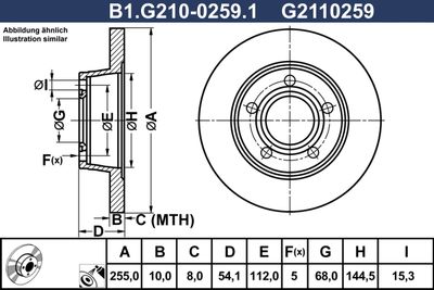 спирачен диск GALFER B1.G210-0259.1