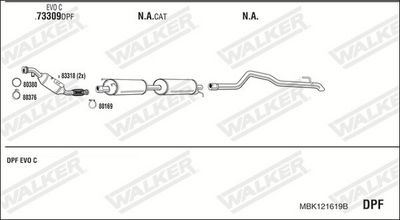 SISTEM DE ESAPAMENT WALKER MBK121619B