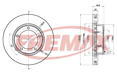 Тормозной диск FREMAX BD-1265 для LEXUS LX