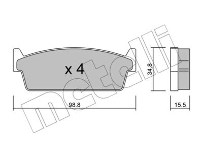 Комплект тормозных колодок, дисковый тормоз METELLI 22-0493-0 для NISSAN 200SX