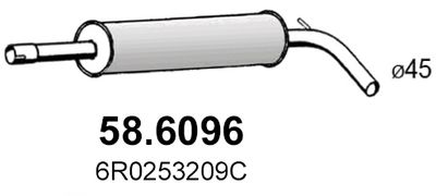 ASSO 58.6096 Глушитель выхлопных газов  для SEAT CORDOBA (Сеат Кордоба)