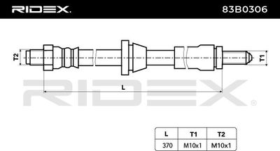 спирачен маркуч RIDEX 83B0306