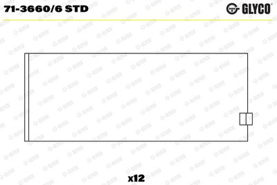 Vevstakslagerskål GLYCO 71-3660/6 STD för MAN