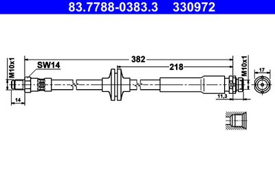 Тормозной шланг ATE 83.7788-0383.3 для VOLVO V50