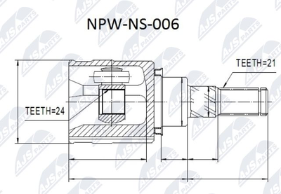 Шарнирный комплект, приводной вал NTY NPW-NS-006 для INFINITI QX50