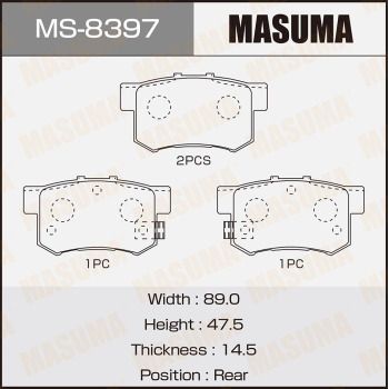 Комплект тормозных колодок MASUMA MS-8397 для HONDA S2000