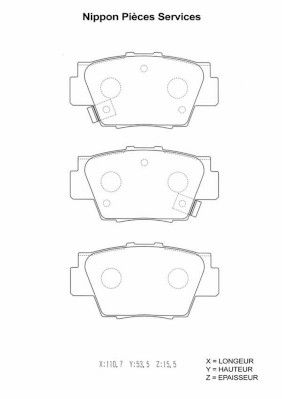 Комплект тормозных колодок, дисковый тормоз NPS H360A43 для ACURA MDX