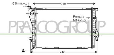PRASCO BM044R013 Радиатор охлаждения двигателя  для BMW 5 (E39) 525 tds