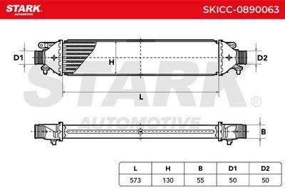 интеркулер (охладител за въздуха на турбината) STARK SKICC-0890063