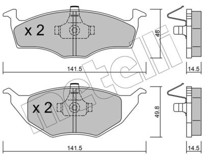 Комплект тормозных колодок, дисковый тормоз METELLI 22-0345-0 для VW LUPO