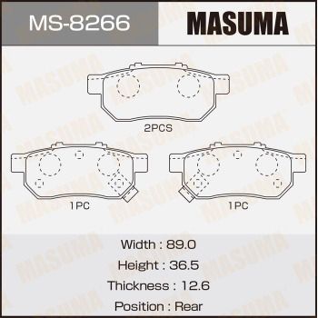 Комплект тормозных колодок MASUMA MS-8266 для HONDA INTEGRA