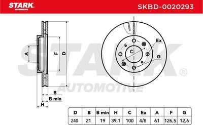 спирачен диск STARK SKBD-0020293