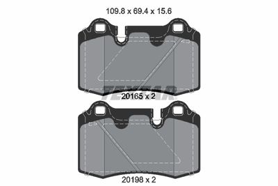 Комплект тормозных колодок, дисковый тормоз TEXTAR 2016501 для ASTON MARTIN VANTAGE