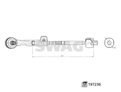 Połączenie osiowe, drążek kierowniczy poprzeczny SWAG 33112518