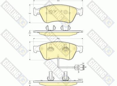 GIRLING 6115982 Тормозные колодки и сигнализаторы  для AUDI A8 D2 (4D2, 4D8) 3.3 TDI quattro