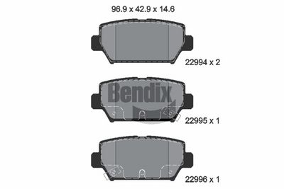 комплект спирачно феродо, дискови спирачки BENDIX Braking BPD2474