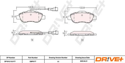 BREMSBELAGSATZ SCHEIBENBREMSE DR!VE+ DP1010100177 2