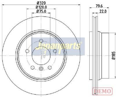 спирачен диск JAPANPARTS DP-0128C