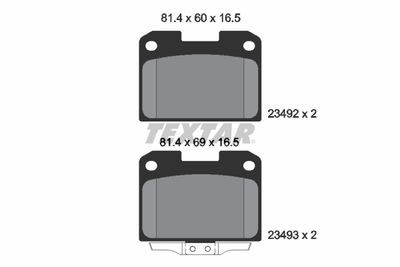Комплект тормозных колодок, дисковый тормоз TEXTAR 2349201 для MITSUBISHI GTO