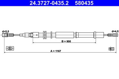 Тросик, cтояночный тормоз ATE 24.3727-0435.2 для MERCEDES-BENZ VITO