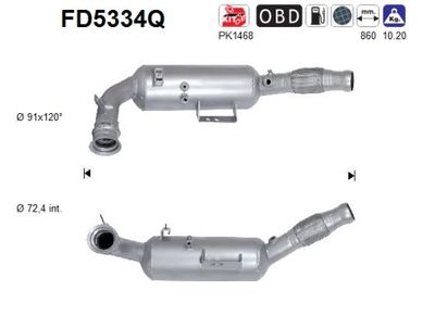 Filtr sadzy / filtr cząstek stałych, układ wydechowy AS FD5334Q