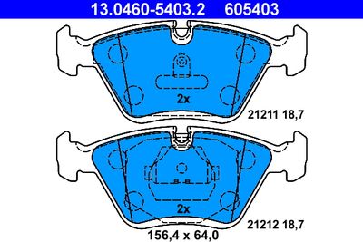 Комплект тормозных колодок, дисковый тормоз ATE 13.0460-5403.2 для AUDI 100