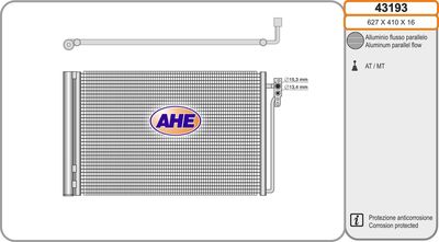 AHE 43193 Радиатор кондиционера  для LAND ROVER RANGE ROVER III (L322) 4.4 4x4