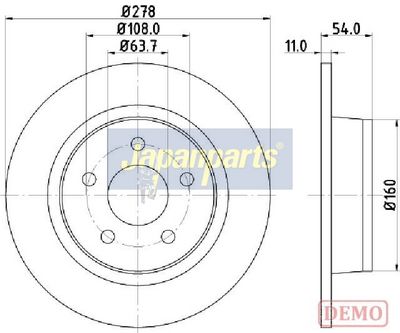 спирачен диск JAPANPARTS DP-0311C