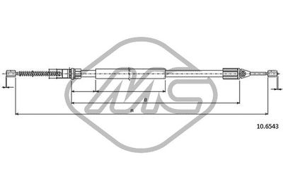Тросик, cтояночный тормоз Metalcaucho 83074 для RENAULT TWINGO