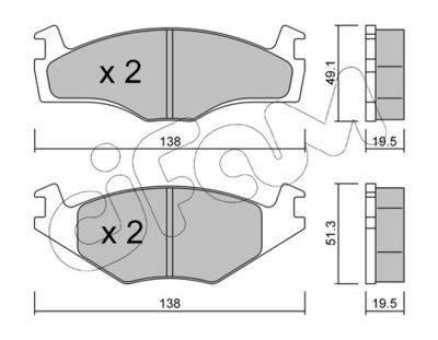 Brake Pad Set, disc brake 822-045-1