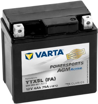 Стартерная аккумуляторная батарея VARTA 504909007A512 для YAMAHA X-MAX