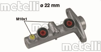 Главный тормозной цилиндр METELLI 05-0498 для HONDA CIVIC