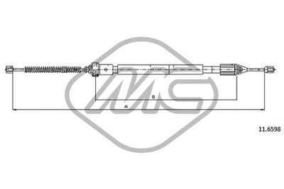 Тросик, cтояночный тормоз Metalcaucho 83082 для RENAULT CLIO