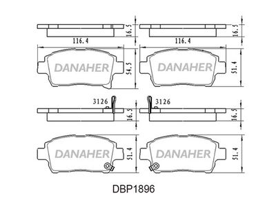 DANAHER DBP1896 Тормозные колодки и сигнализаторы  для GREAT WALL  (Грейтвол Коолбеар)