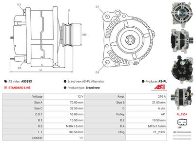 GENERATOR / ALTERNATOR AS-PL A5535S 4