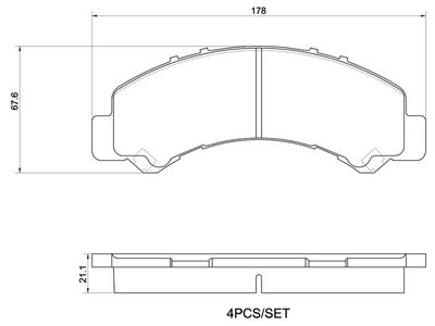 BREMSBELAGSATZ SCHEIBENBREMSE BREMBO P83198
