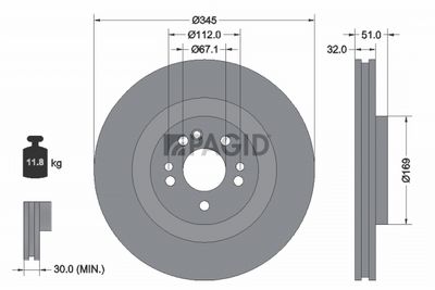 Tarcza hamulcowa PAGID 50297NHC
