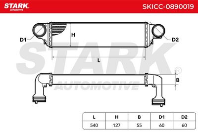 интеркулер (охладител за въздуха на турбината) STARK SKICC-0890019