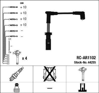 Комплект проводов зажигания NGK 44255 для ALFA ROMEO 147