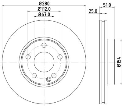 Тормозной диск HELLA 8DD 355 119-601 для MERCEDES-BENZ CLA