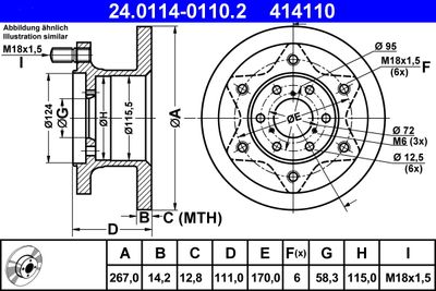 Тормозной диск ATE 24.0114-0110.2 для IVECO DAILY