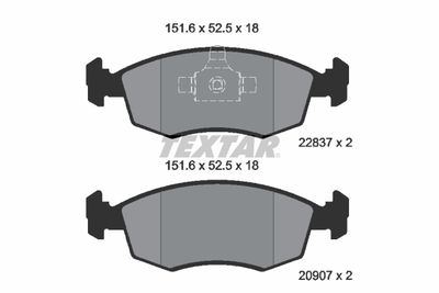 Комплект тормозных колодок, дисковый тормоз TEXTAR 2090704 для FIAT STRADA