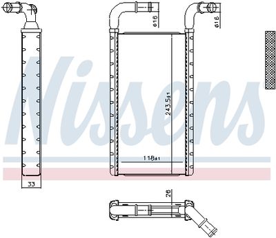 Verwarming (118x244x26mm) past: SCANIA G II, L, P II, R II, S DC07.108-OC13.101 09.16-
