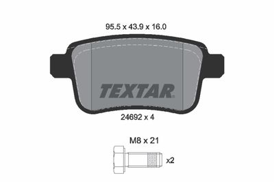 Комплект тормозных колодок, дисковый тормоз TEXTAR 2469204 для NISSAN NV250