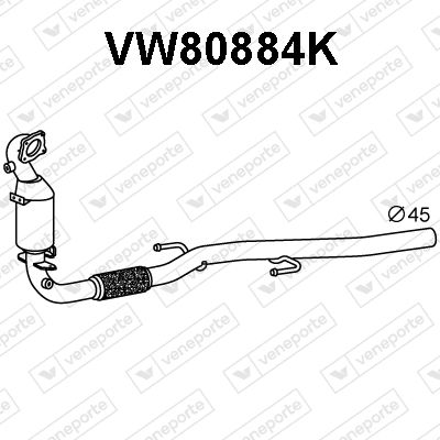 Катализатор VENEPORTE VW80884K для AUDI A1