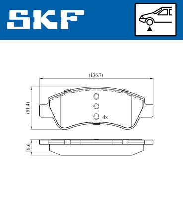 Комплект тормозных колодок, дисковый тормоз SKF VKBP 80040 для OPEL CROSSLAND